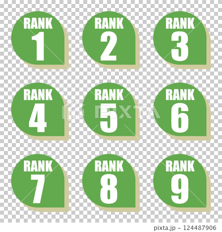 Illustration material: Number icon set 1 to 9 Illustration material: Number icon set 1 to 9 124487906