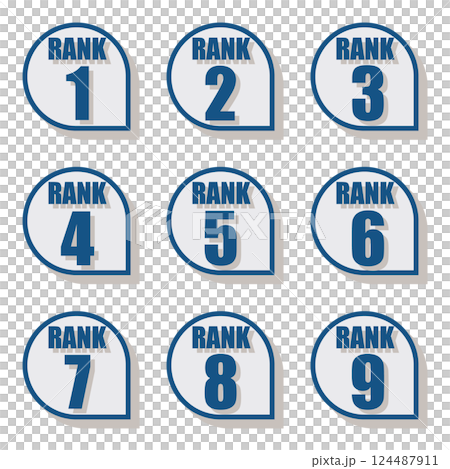 Illustration material: Number icon set 1 to 9 Illustration material: Number icon set 1 to 9 124487911