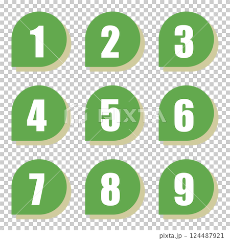 Illustration material: Number icon set 1 to 9 124487921