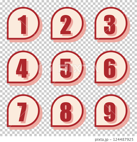 插圖素材:數位圖示設定1至9 插圖素材:數位圖示設定1至9 124487925
