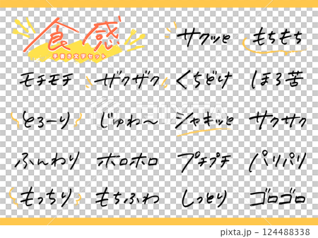 A set of handwritten characters. Onomatopoeia with texture. A set of handwritten characters. Onomatopoeia with texture. 124488338