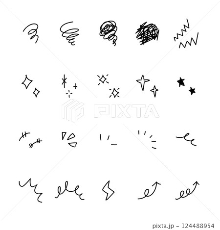 シンプルな手描き感情のセット 124488954