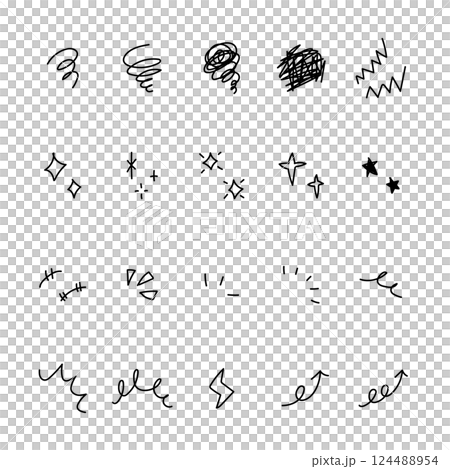 シンプルな手描き感情のセット 124488954