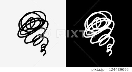 シンプルな手描き感情のセット シンプルな手描き感情のセット 124489093