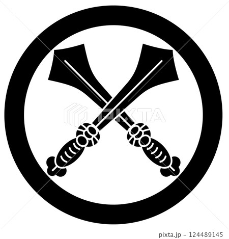 家紋です。丸に違い剣と言います。 家紋です。丸に違い剣と言います。 124489145