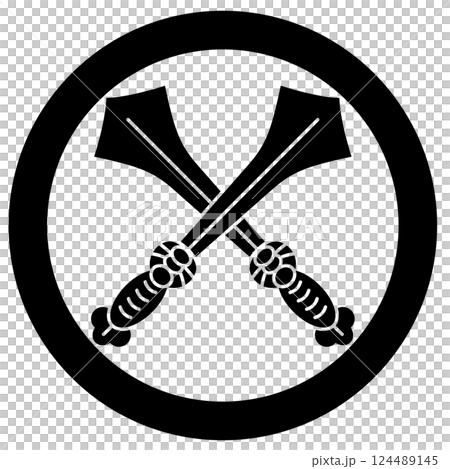 家紋です。丸に違い剣と言います。 家紋です。丸に違い剣と言います。 124489145