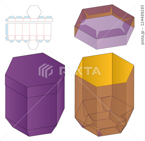 Box packaging die cut template design. 3d mock-up 124489285