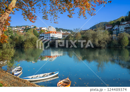 Scenic Amarante: Tamega River and Sao Goncalo Bridge in Autumn. Scenic Amarante: Tamega River and Sao Goncalo Bridge in Autumn. 124489374