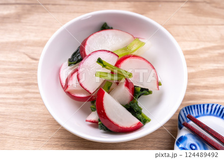 ラディッシュの甘酢和え ラディッシュの甘酢和え 124489492