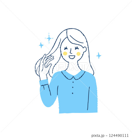 美しい髪の女性 124490111