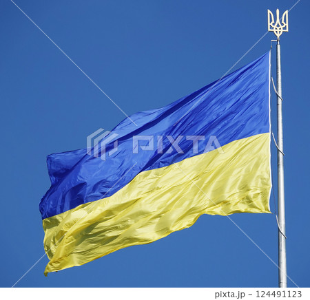 Ukraine's largest flag flies in strong wind Ukraine's largest flag flies in strong wind 124491123