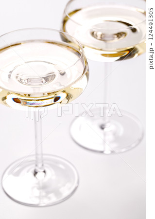 A sparkling glass of champagne A sparkling glass of champagne 124491305