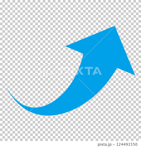 Illustration of a simple blue arrow rising to the right on a white background Illustration of a simple blue arrow rising to the right on a white background 124491550
