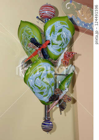 Kyiv, Ukraine September 1, 2023: Interior of the Kyiv State Puppet Theater in the city of Kyiv Kyiv, Ukraine September 1, 2023: Interior of the Kyiv State Puppet Theater in the city of Kyiv 124491596