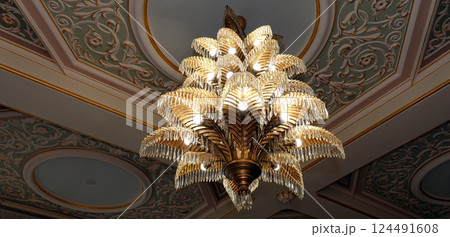 Kyiv, Ukraine September 1, 2023: Interior of the Kyiv State Puppet Theater in the city of Kyiv Kyiv, Ukraine September 1, 2023: Interior of the Kyiv State Puppet Theater in the city of Kyiv 124491608