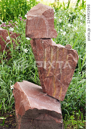 Pyramid of lined stones in a pyramid Pyramid of lined stones in a pyramid 124491998