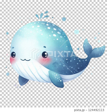Cartoon Blue whales spray water. Cartoon Blue whales spray water. 124492113
