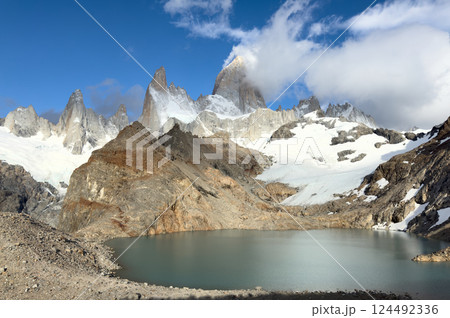 ラグーナ・デ・ロス・トレスとフィッツロイ山|パタゴニアの神秘的な風景 ラグーナ・デ・ロス・トレスとフィッツロイ山|パタゴニアの神秘的な風景 124492336