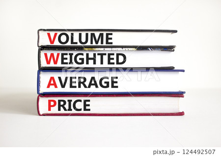 Volume Weighted Average Price symbol. Concept word VWAP Volume Weighted Average Price on books. Beautiful white background. Business motivational VWAP Volume Weighted Average Price concept Copy space Volume Weighted Average Price symbol. Concept word VWAP Volume Weighted Average Price on books. Beautiful white background. Business motivational VWAP Volume Weighted Average Price concept Copy space 124492507