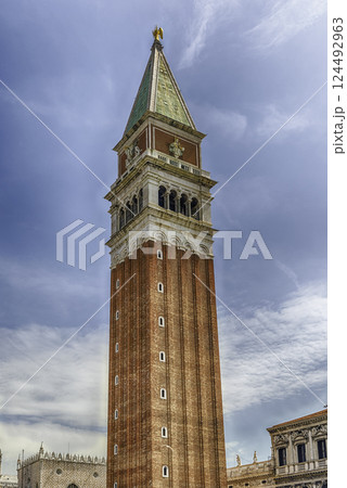St Mark's Campanile, the most recognizable symbols of Venice, Italy St Mark's Campanile, the most recognizable symbols of Venice, Italy 124492963
