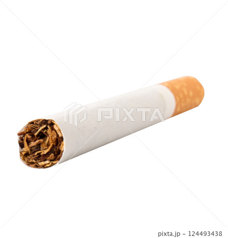 cigarette single isolated on white background 124493438