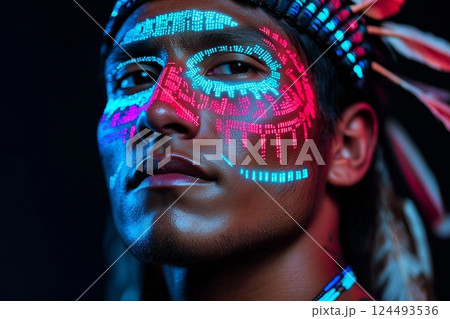 Neon Warrior Portrait Neon Warrior Portrait 124493536