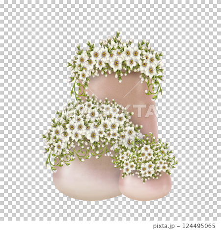 White flowers primroses in beige ceramic pots. Watercolor illustration isolated on white. Floral set of foget-me-not, curly green leaves in flower pots hand-drawn botanical style for spring design. White flowers primroses in beige ceramic pots. Watercolor illustration isolated on white. Floral set of foget-me-not, curly green leaves in flower pots hand-drawn botanical style for spring design. 124495065