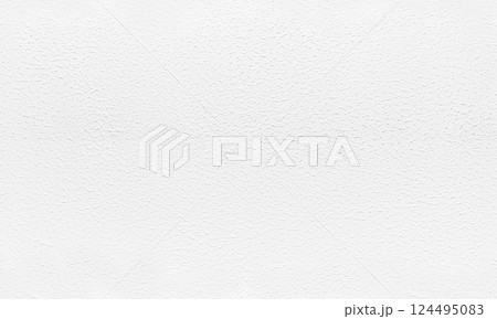 White concrete wall with decorative stucco relief, seamless close-up 124495083
