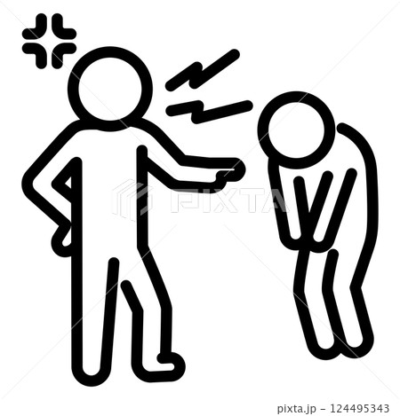 使いやすい黒ピクトグラム カスハラ 対面お客様 使いやすい黒ピクトグラム カスハラ 対面お客様 124495343