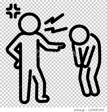 使いやすい黒ピクトグラム カスハラ 対面お客様 使いやすい黒ピクトグラム カスハラ 対面お客様 124495343