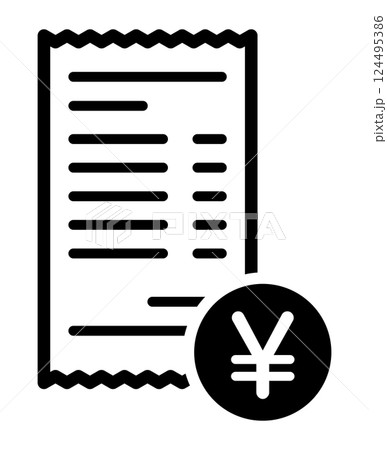 レシートとお金 124495386