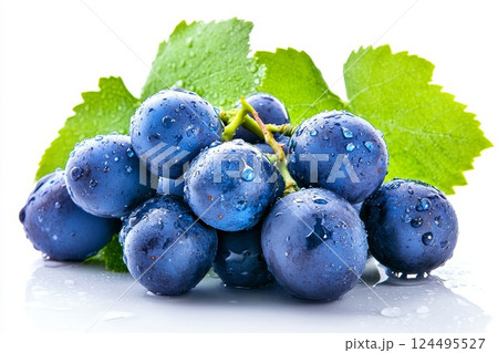 Blue Grapes isolated on white background 124495527