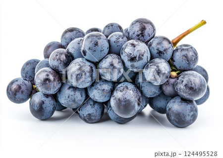 Blue Grapes isolated on white background 124495528