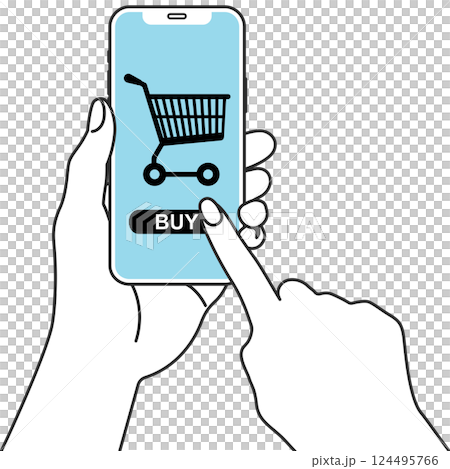 用智能手機進行無現金支付的插圖 用智能手機進行無現金支付的插圖 124495766