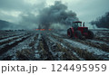 Heavy machinery transporting culled cows during foot-and-mouth disease outbreak. created with Generative AI technology. 124495959