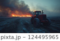 Carcass incineration during foot-and-mouth disease outbreak. created with Generative AI technology. 124495965
