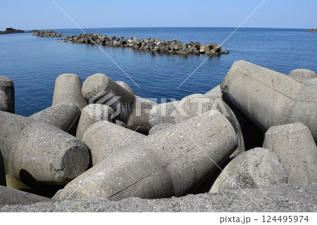 海岸の波消しブロック 124495974