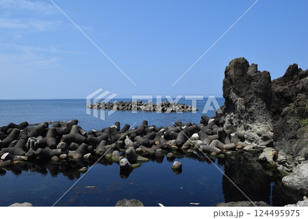 海岸の波消しブロック 海岸の波消しブロック 124495975