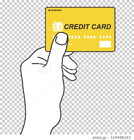 クレジットカードでキャッシュレス決済するイラスト クレジットカードでキャッシュレス決済するイラスト 124496143