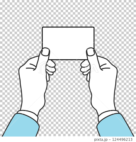 名刺を持つ手のイラスト 124496213