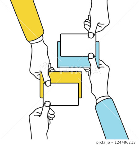 名刺を持つ手のイラスト 124496215