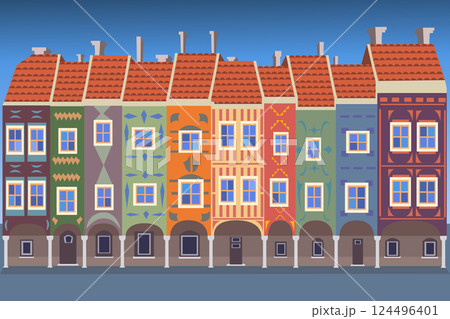 Poznan Old Market Square Townhouses Poland 124496401