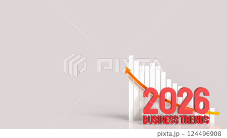 The Red business trend 2026 and chart for Business concept 3d Rendering. The Red business trend 2026 and chart for Business concept 3d Rendering. 124496908
