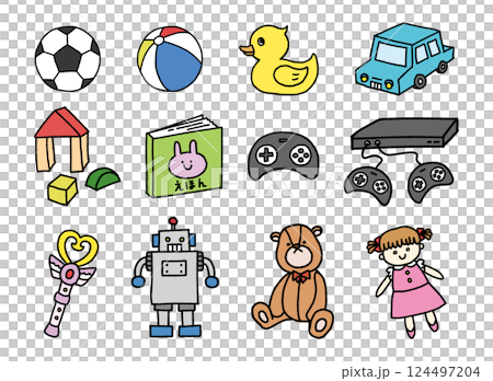 插圖集的玩具 124497204