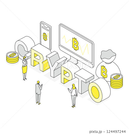 仮想通貨・クリプトのイラスト 124497244