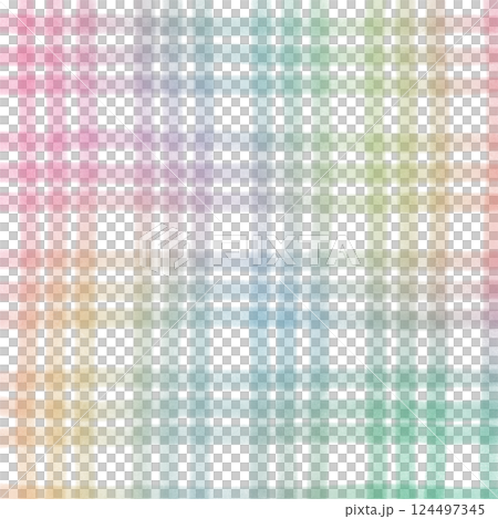 Rainbow Plaid Gingham Check Hand Drawn Background Pattern Overlay 124497345