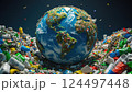 Artistic High-Fidelity Representation of Earth Amid Waste 124497448