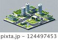 Futuristic Isometric 3D City Illustration V2 124497453