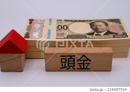 家の購入の頭金をイメージ	 124497554