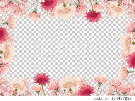 ガーベラとカーネーションの母の日の花枠 124497858